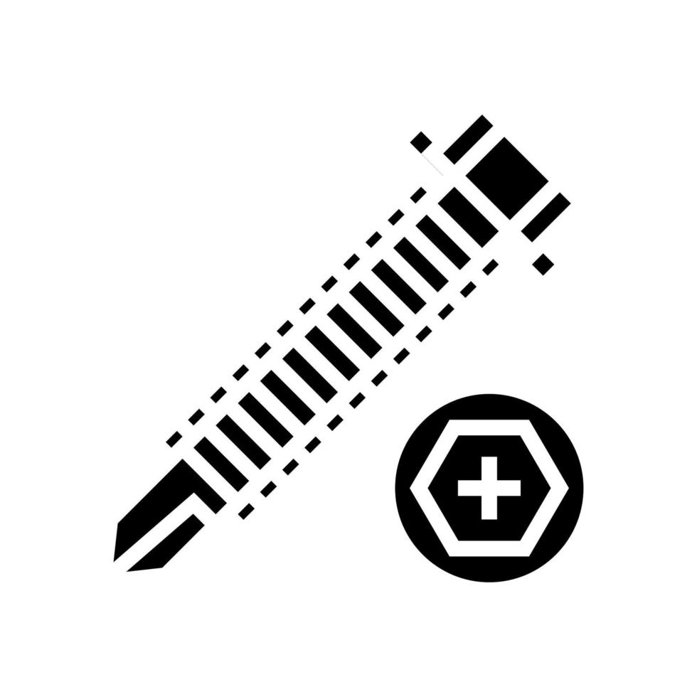 illustration vectorielle d'icône de glyphe de vis à tête arrondie vecteur