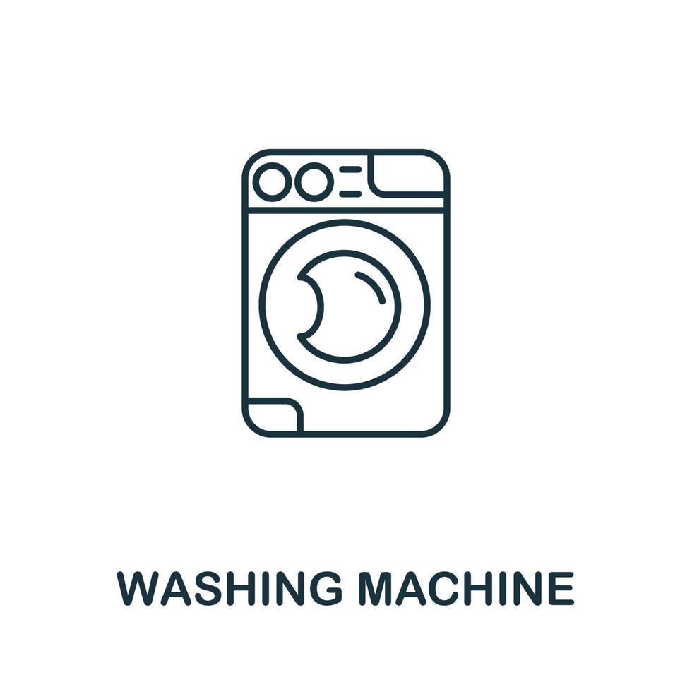 icône de machine à laver de la collection des ménages. icône de machine à laver en ligne simple pour les modèles, la conception Web et les infographies vecteur