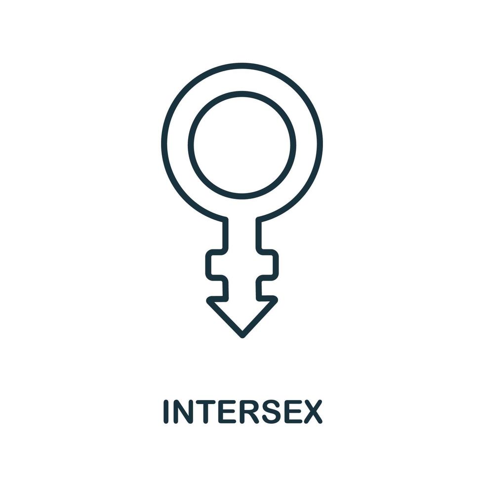 icône intersexe de la collection lgbt. icône intersexe en ligne simple pour les modèles, la conception Web et les infographies vecteur