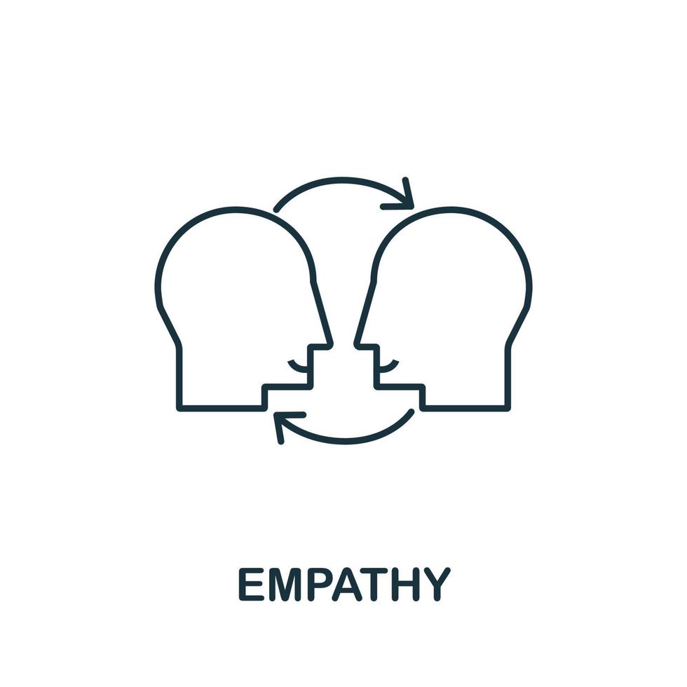 icône d'empathie de la collection de compétences de vie. icône d'empathie en ligne simple pour les modèles, la conception Web et les infographies vecteur