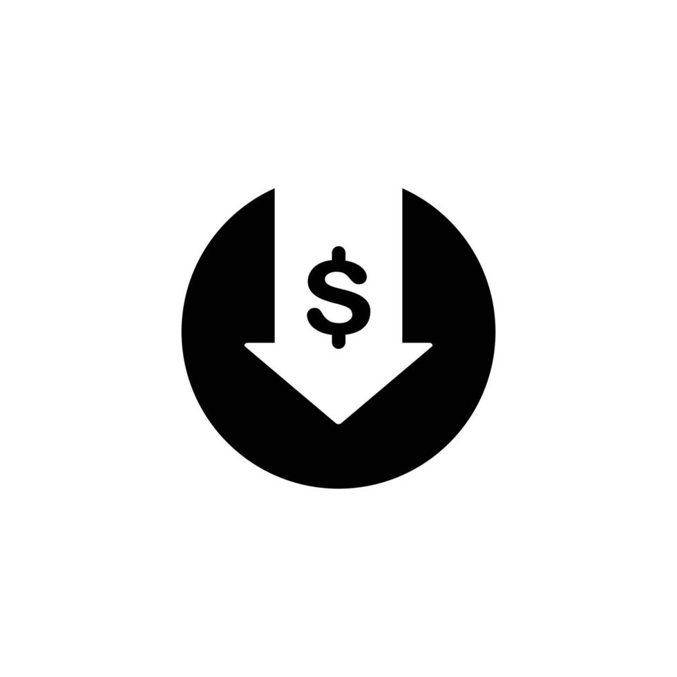illustration vectorielle d'icône plate simple de réduction de prix. icône de réduction des coûts vecteur