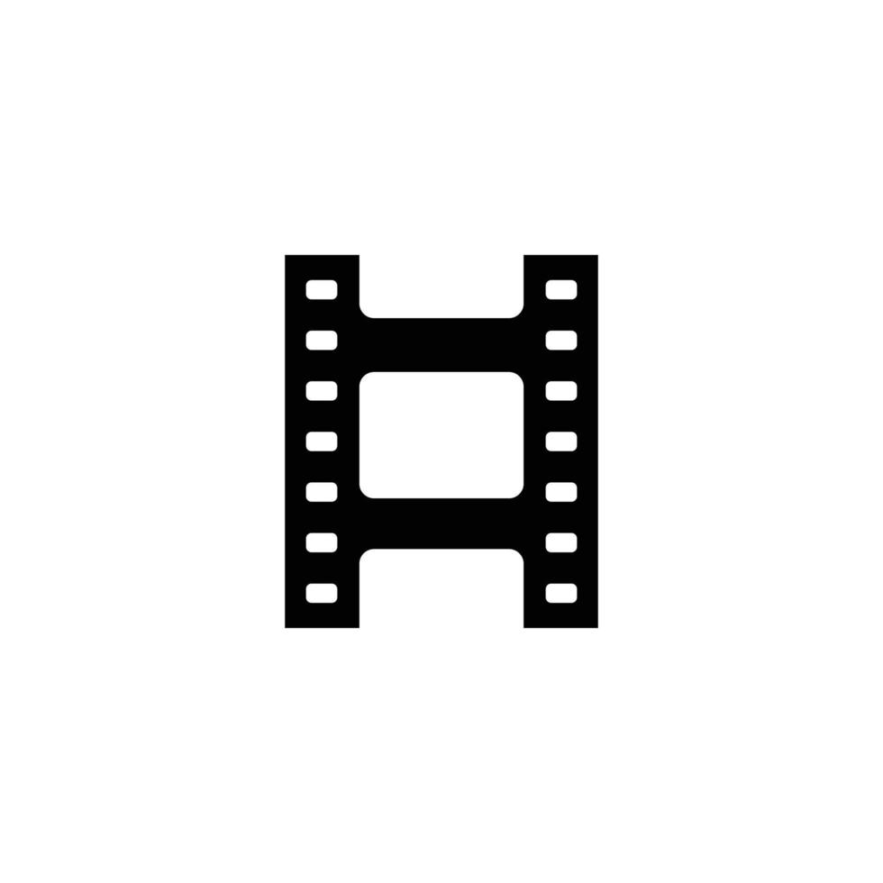 vecteur de conception d'icône plate simple de bande de film