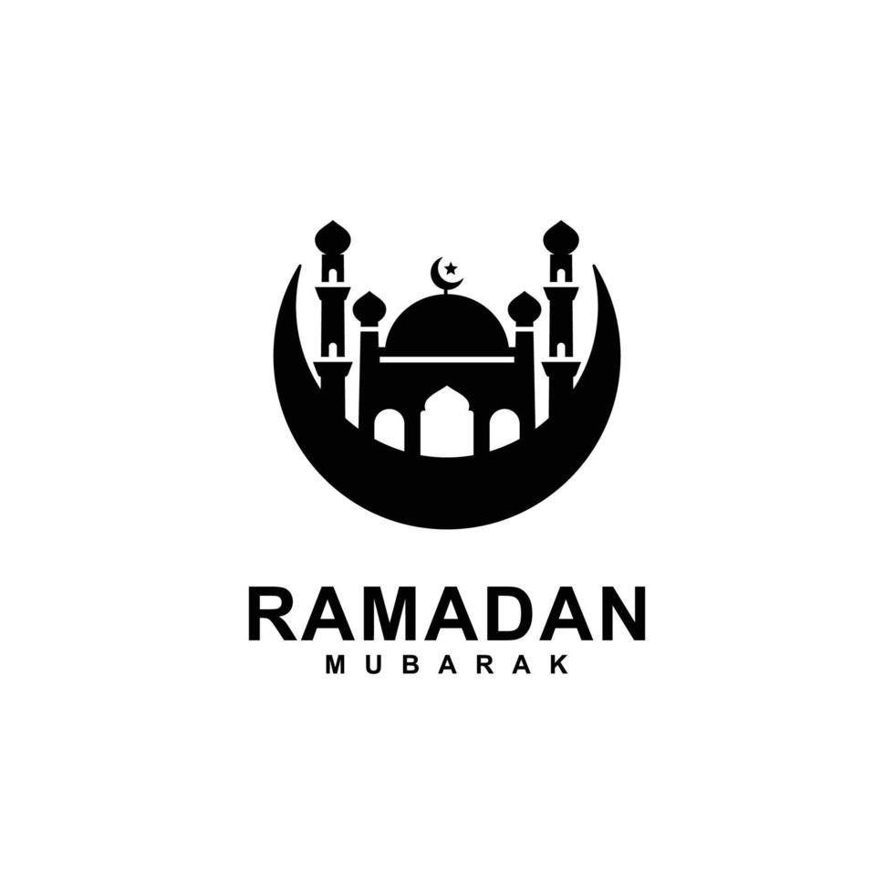 illustration vectorielle de ramadan simple logo plat. logo ramadan. logo de la mosquée vecteur