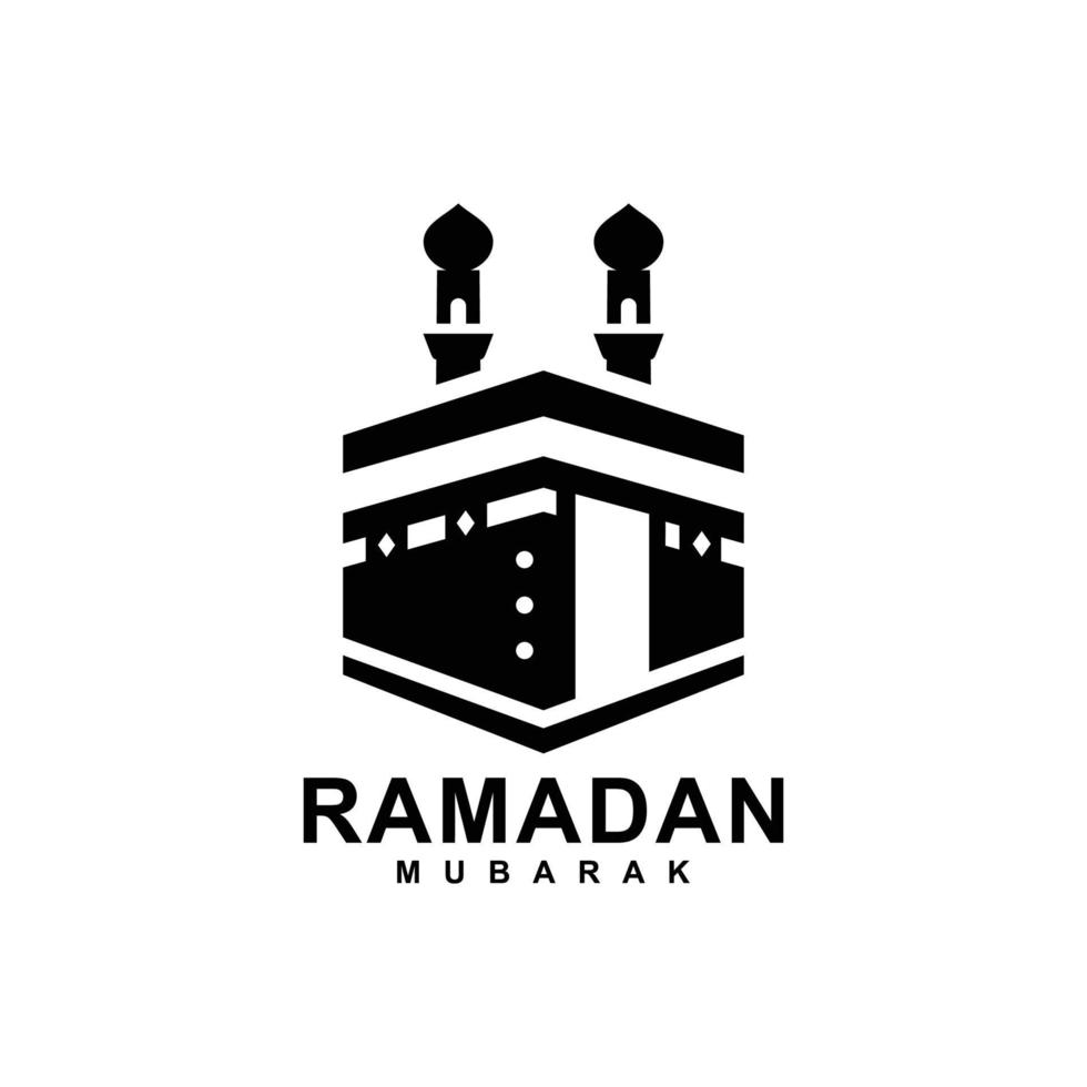 logo ramadan. illustration vectorielle de logo plat simple kaaba vecteur