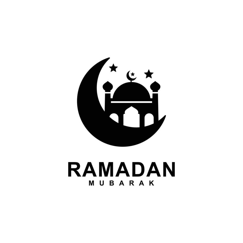 illustration vectorielle de ramadan simple logo plat. logo ramadan. logo de la mosquée vecteur