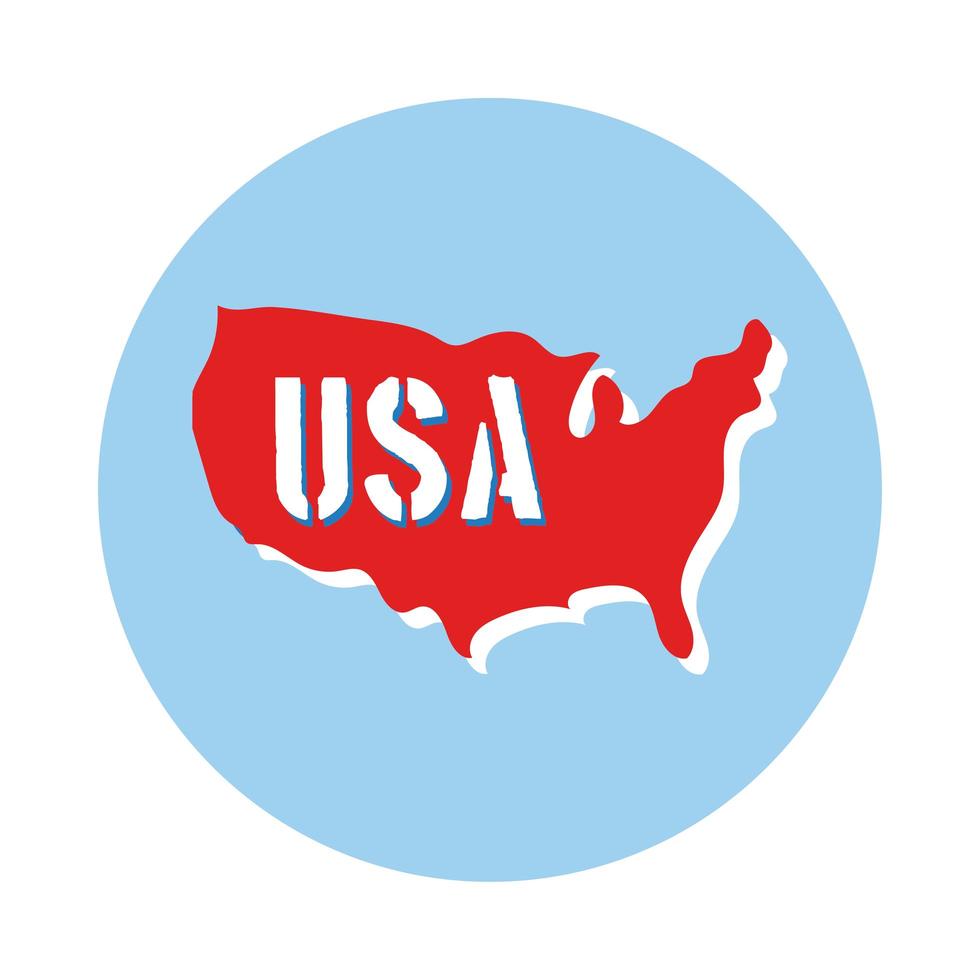 carte des États-Unis avec style de bloc de nom vecteur
