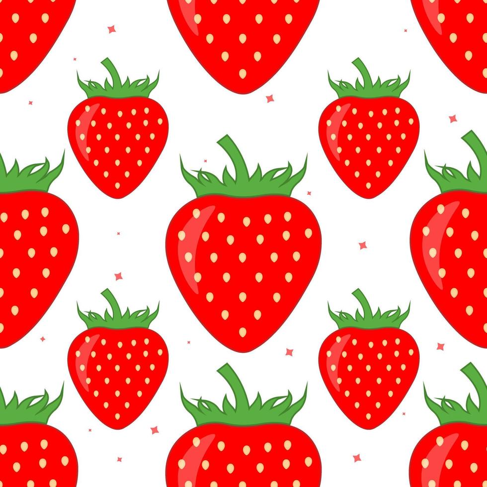 modèle sans couture de fraise. motif de fruits. conception de vecteur de fond de fraise.