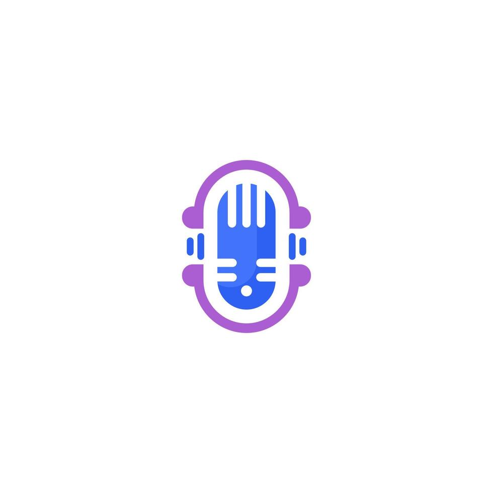 création de logo de modèle de logo de microphone de podcast vecteur