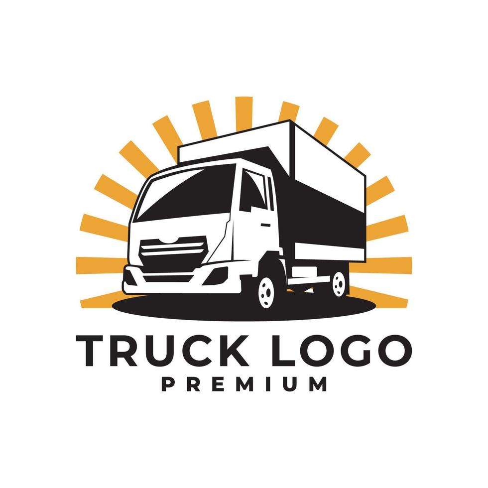 vecteur de conception de logo de camion. logo de camion de livraison rapide.