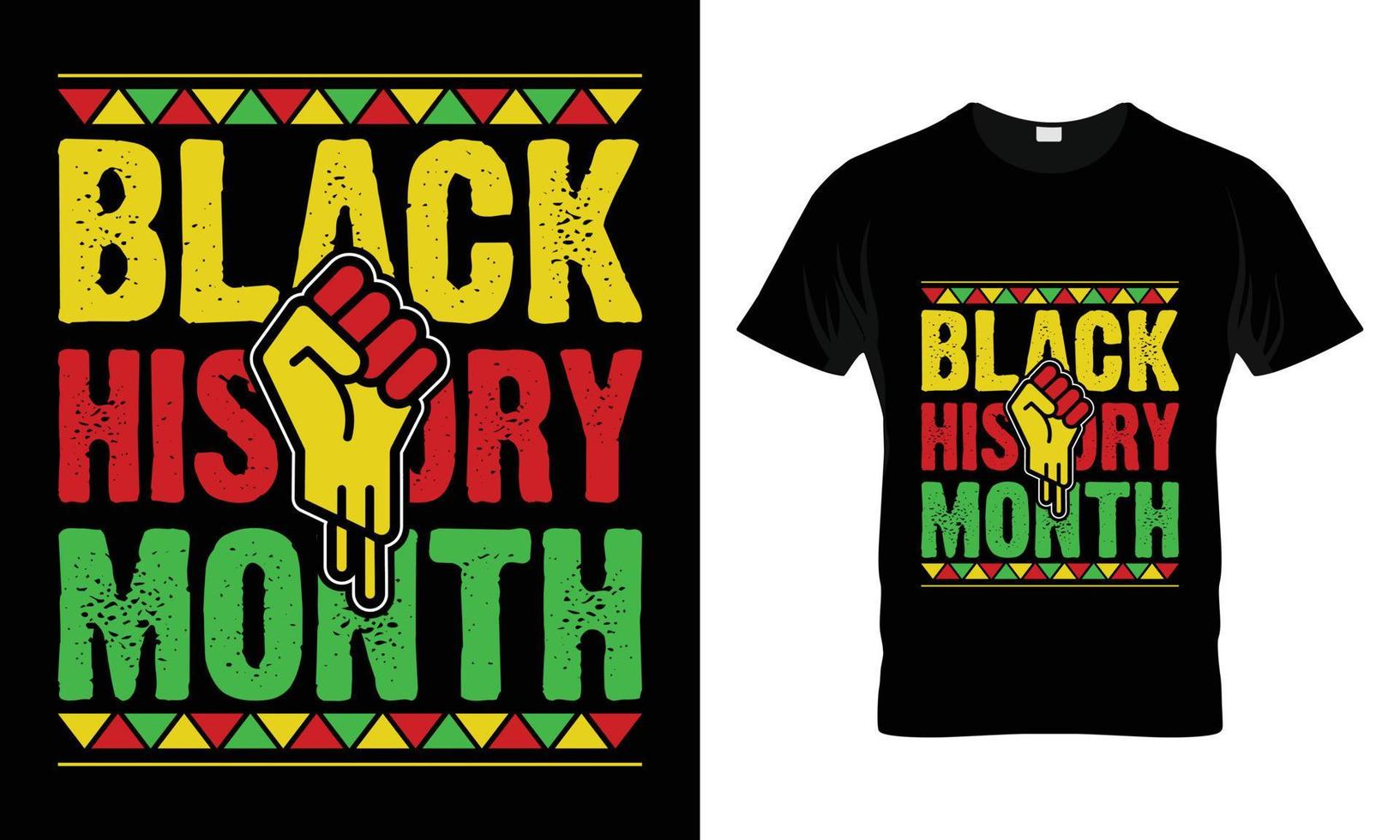 conception de t-shirt du mois de l'histoire des noirs vecteur