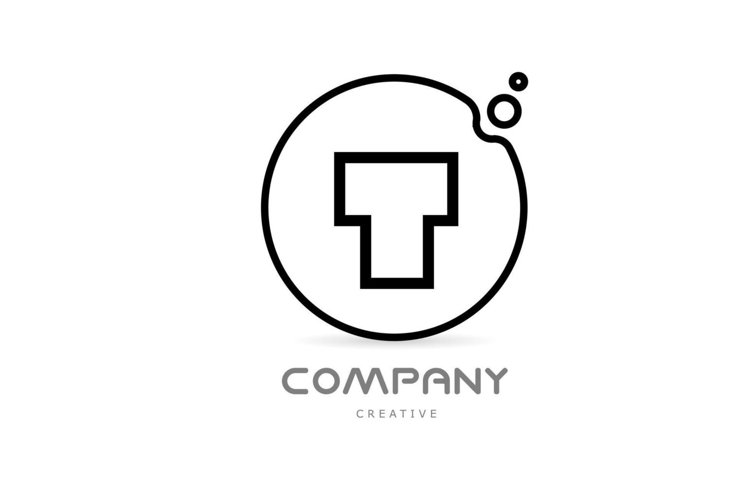 icône du logo géométrique lettre t alphabet avec cercle et bulles. modèle créatif pour les entreprises et les entreprises vecteur