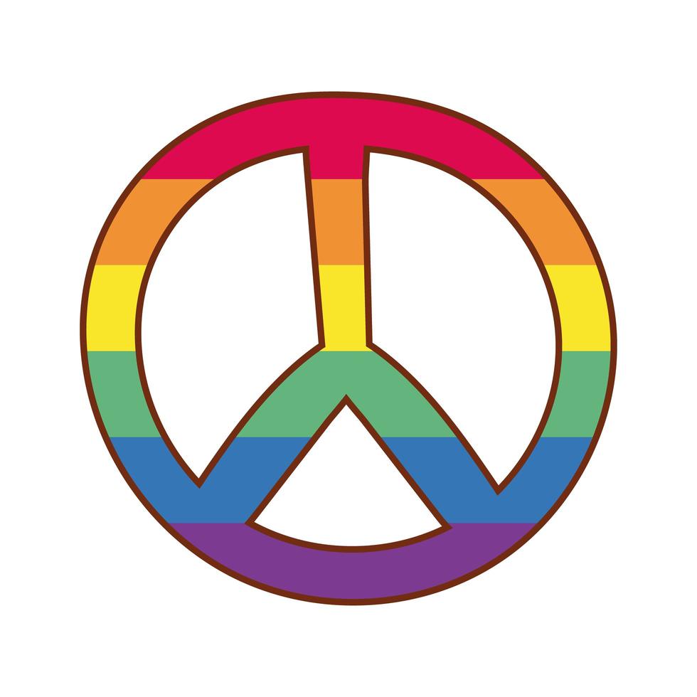 symbole de paix aux couleurs de la fierté gay vecteur