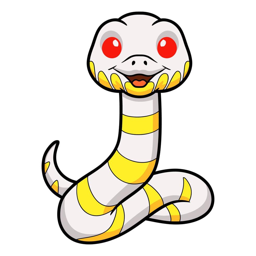 dessin animé mignon serpent de mangrove albinos vecteur