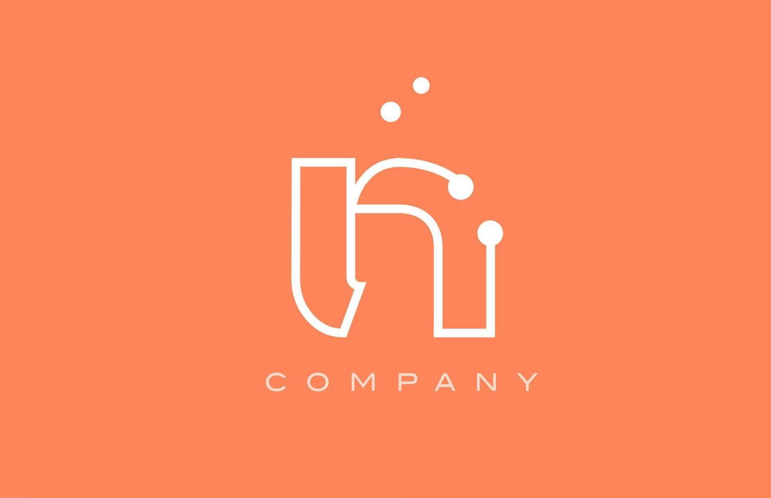 N orange blanc point ligne alphabet lettre logo icône création. modèle créatif pour les entreprises et les entreprises vecteur