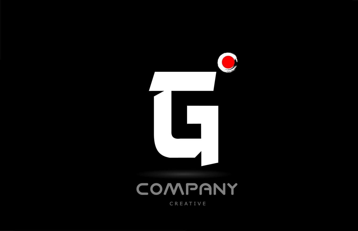 g création d'icône de logo de lettre alphabet noir et blanc avec lettrage de style japonais. modèle créatif pour les entreprises et les entreprises vecteur