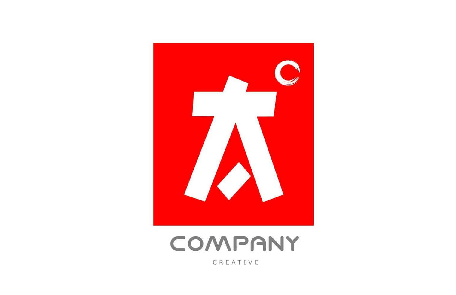 création d'icône de logo de lettre alphabet rouge avec lettrage de style japonais. modèle créatif pour les entreprises et les entreprises vecteur