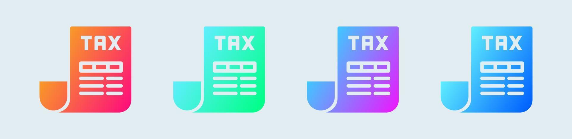 icône solide d'impôt en dégradé de couleurs. finance signe illustration vectorielle. vecteur