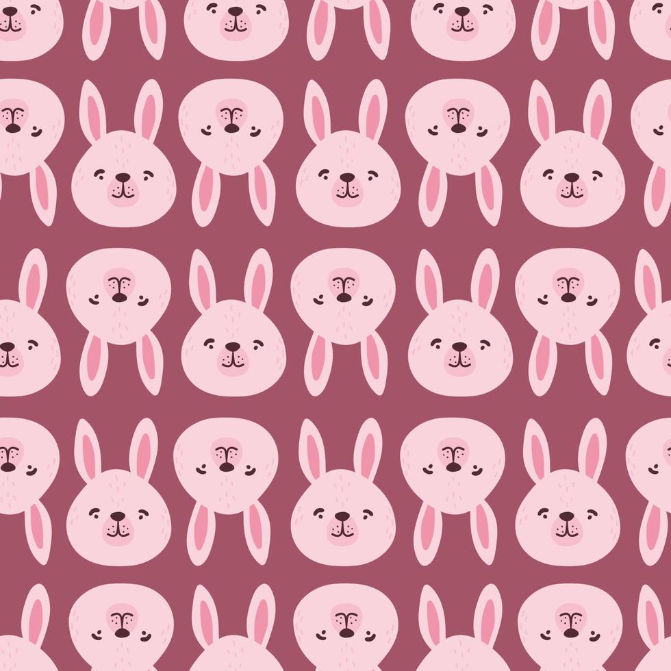 lapins, lièvres, modèle sans couture de bunnyes. personnages mignons. vecteur de dessin animé de bébé dans un style scandinave simple dessiné à la main. impression d'enfants d'illustration de pépinière, douche de bébé.