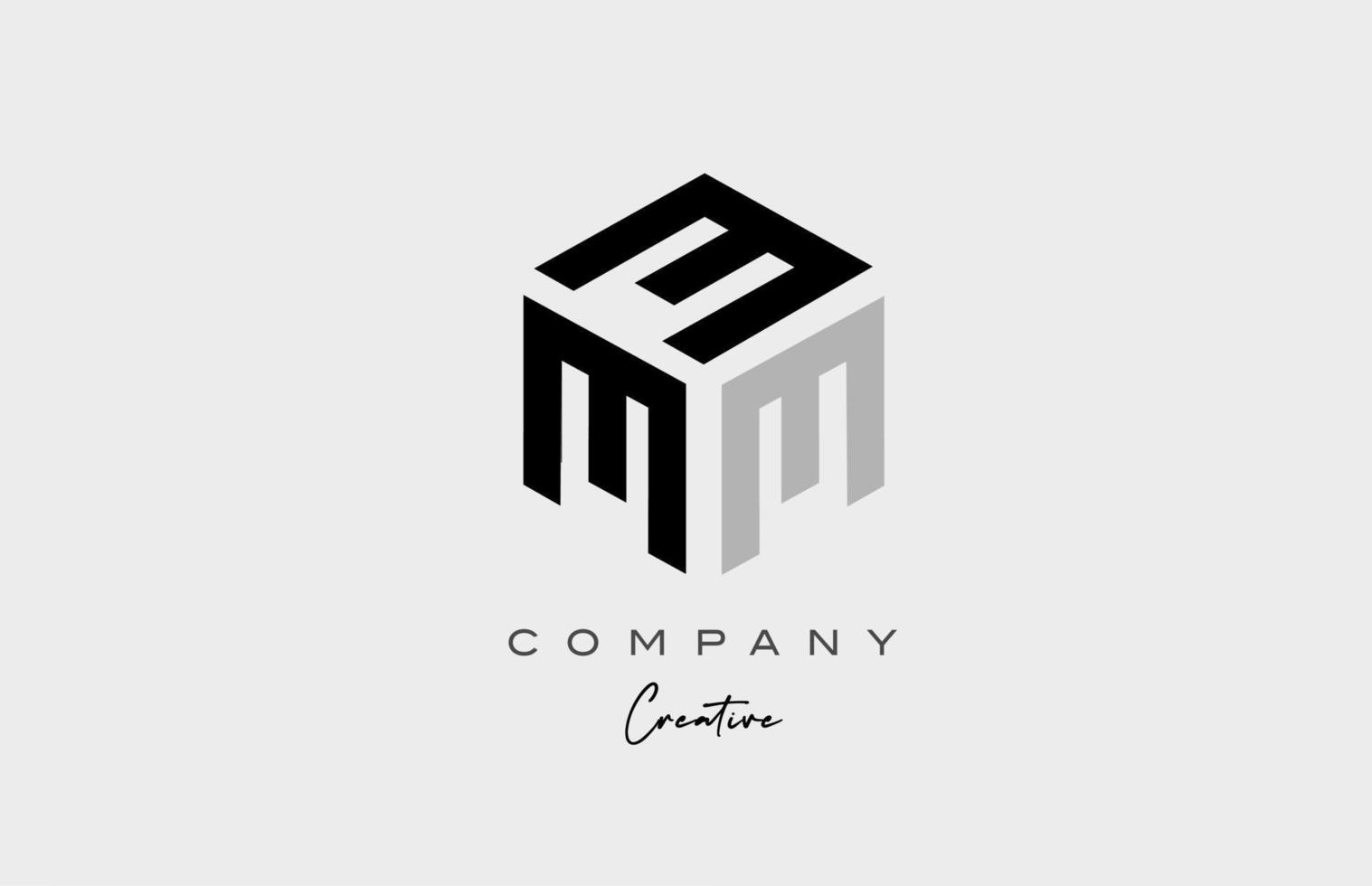 m gris trois lettres alphabet lettre logo icône design. modèle créatif pour les entreprises et les entreprises vecteur