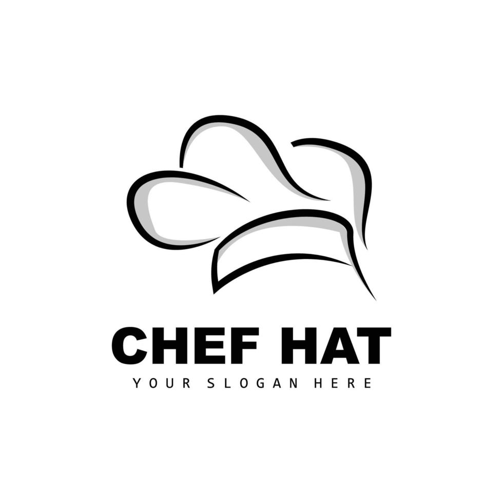 logo de chapeau de chef, image vectorielle de chef de restaurant, design pour restaurant, restauration, charcuterie, boulangerie vecteur