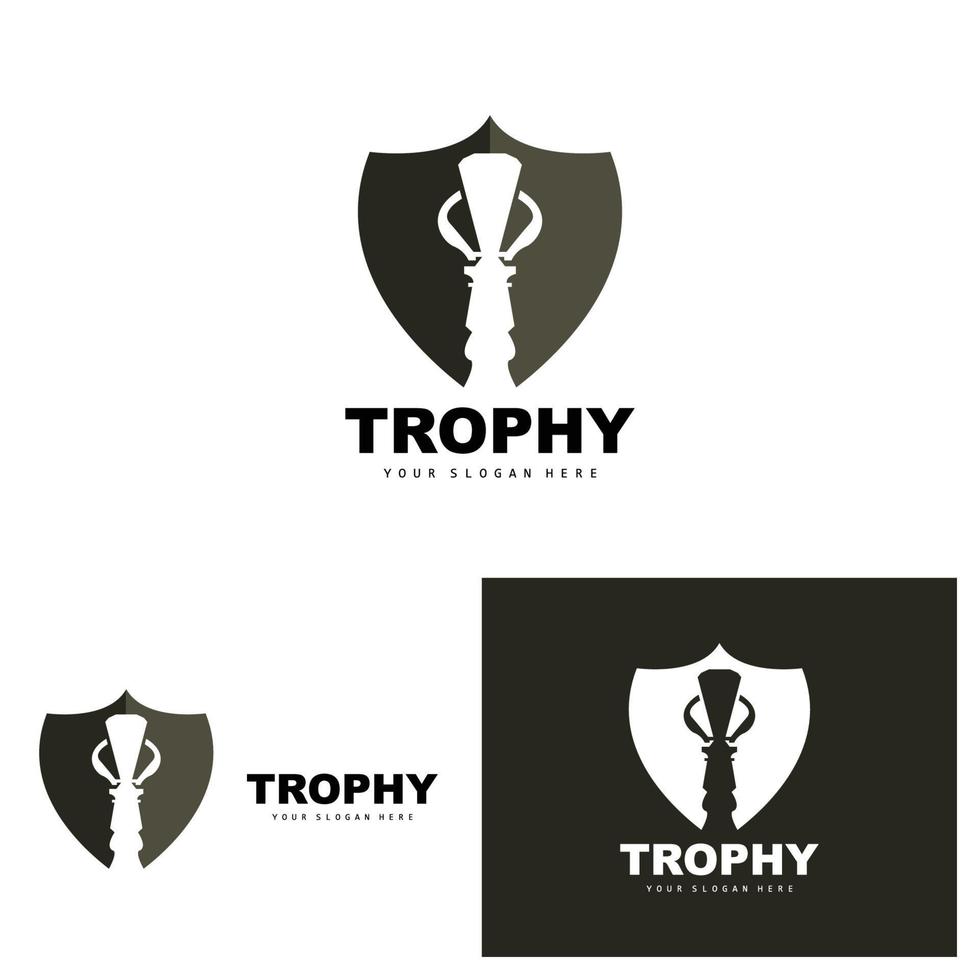 logo du trophée du championnat, conception du trophée du vainqueur du prix du champion, modèle d'icône vectorielle vecteur