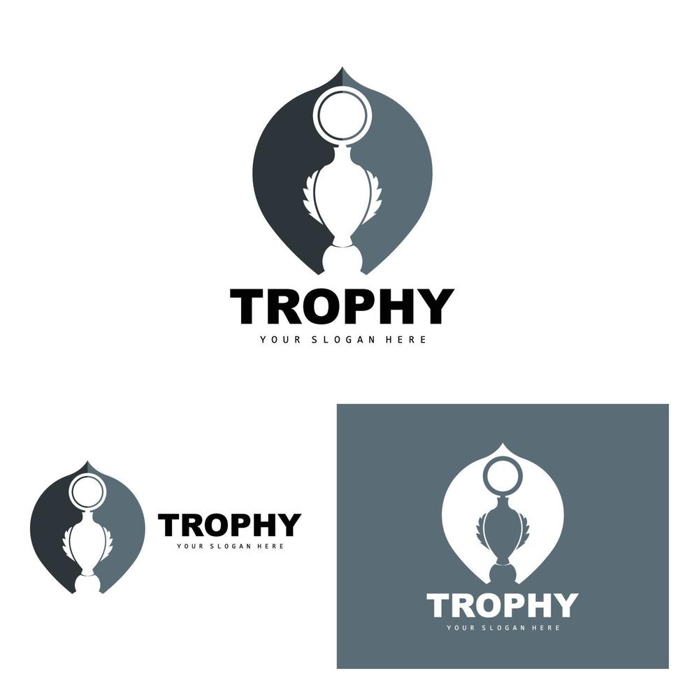 logo du trophée du championnat, conception du trophée du vainqueur du prix du champion, modèle d'icône vectorielle vecteur