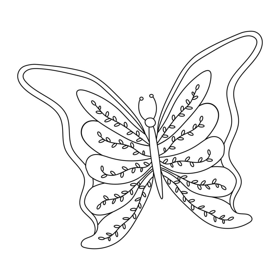 papillon papillon coloré isolé, belle illustration de papillon. illustration vectorielle vecteur