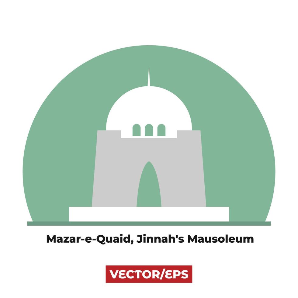 mazar-e-quaid avec illustration vectorielle de fond isolé vecteur