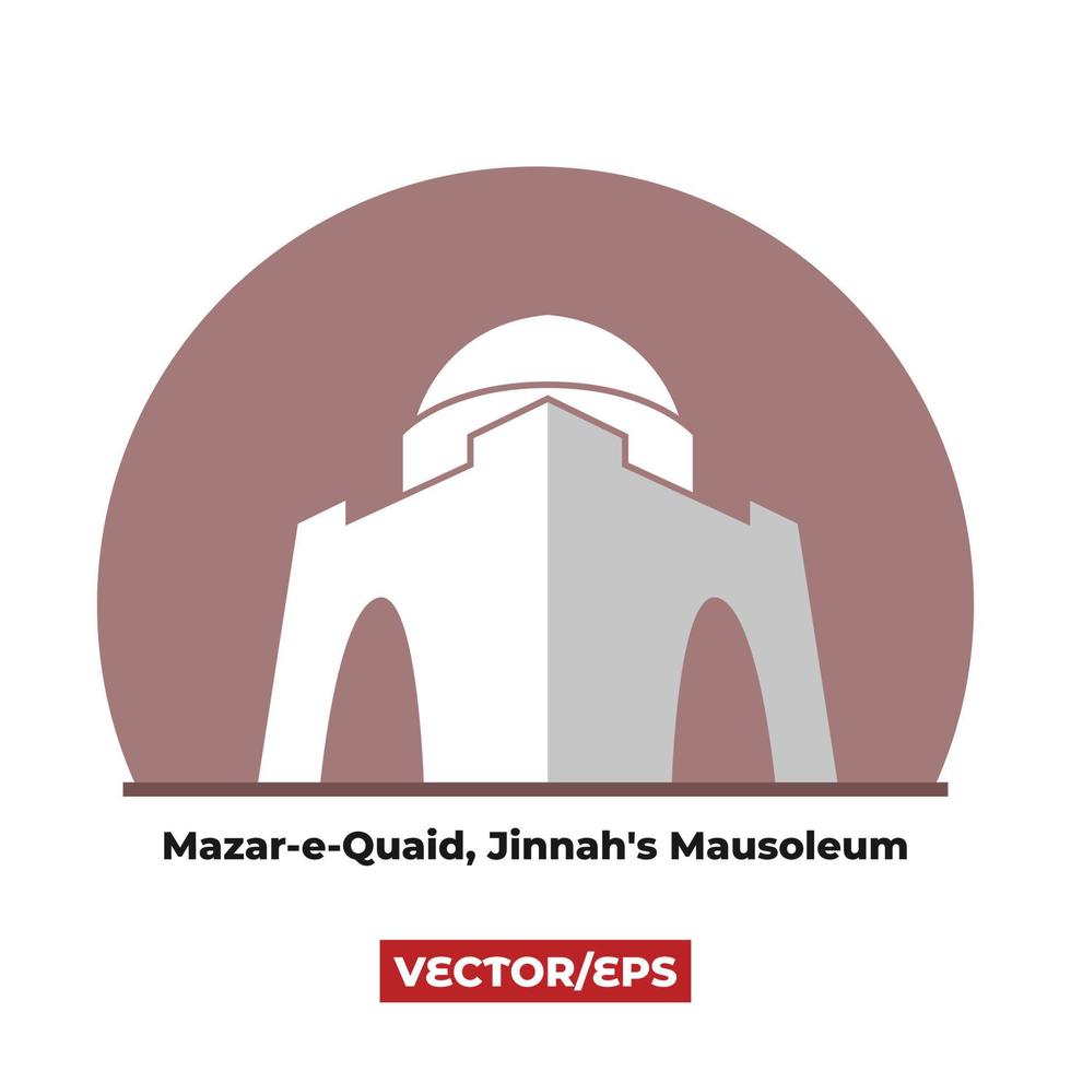 mazar-e-quaid, le mausolée de jinnah isolé avec fond vecteur