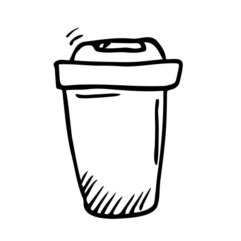 icône de griffonnage. emporter une tasse de café. illustration vectorielle vecteur