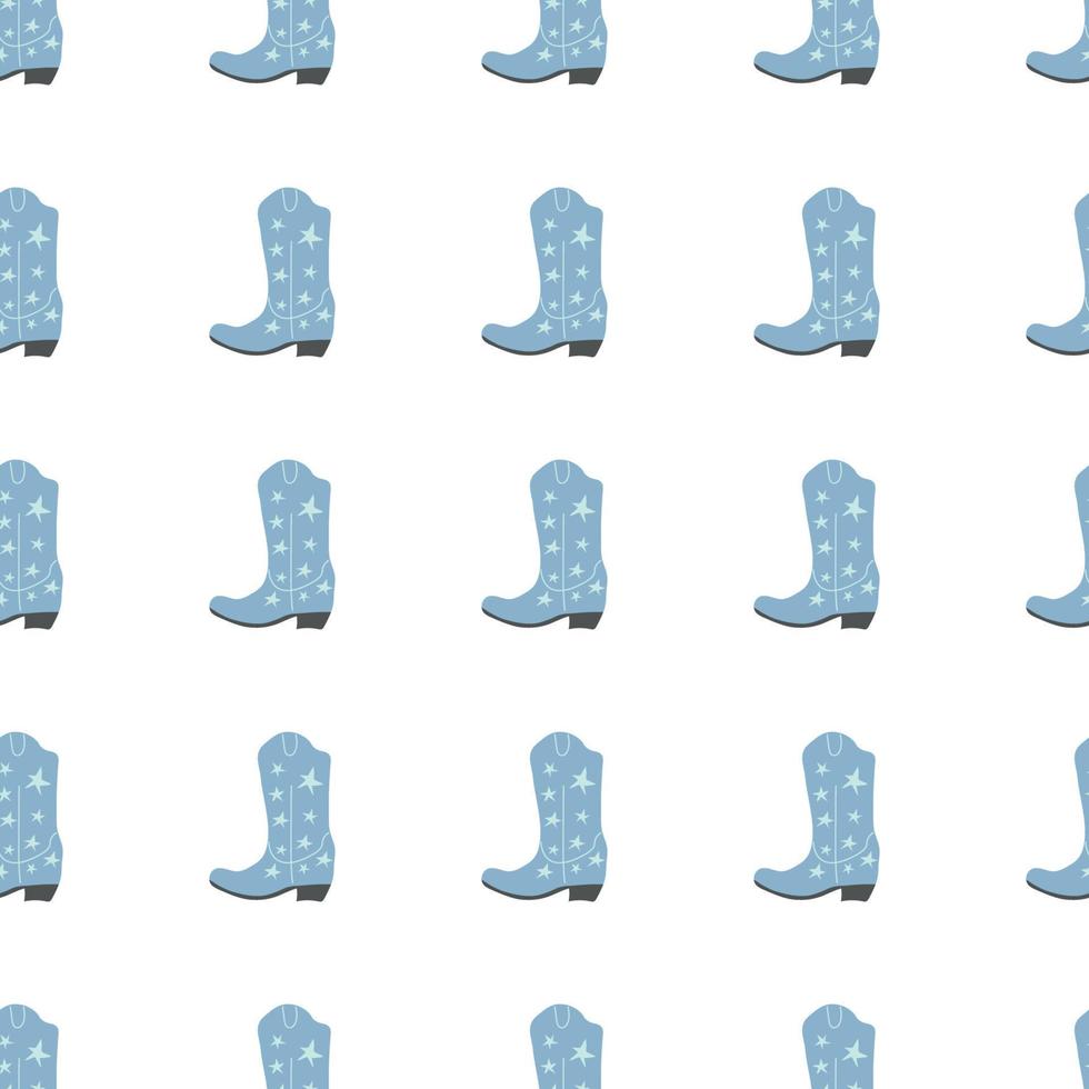 bottes de cow-boy avec motif sans couture d'ornement. thème de l'ouest sauvage. illustration vectorielle tendance colorée dessinée à la main sur fond blanc vecteur