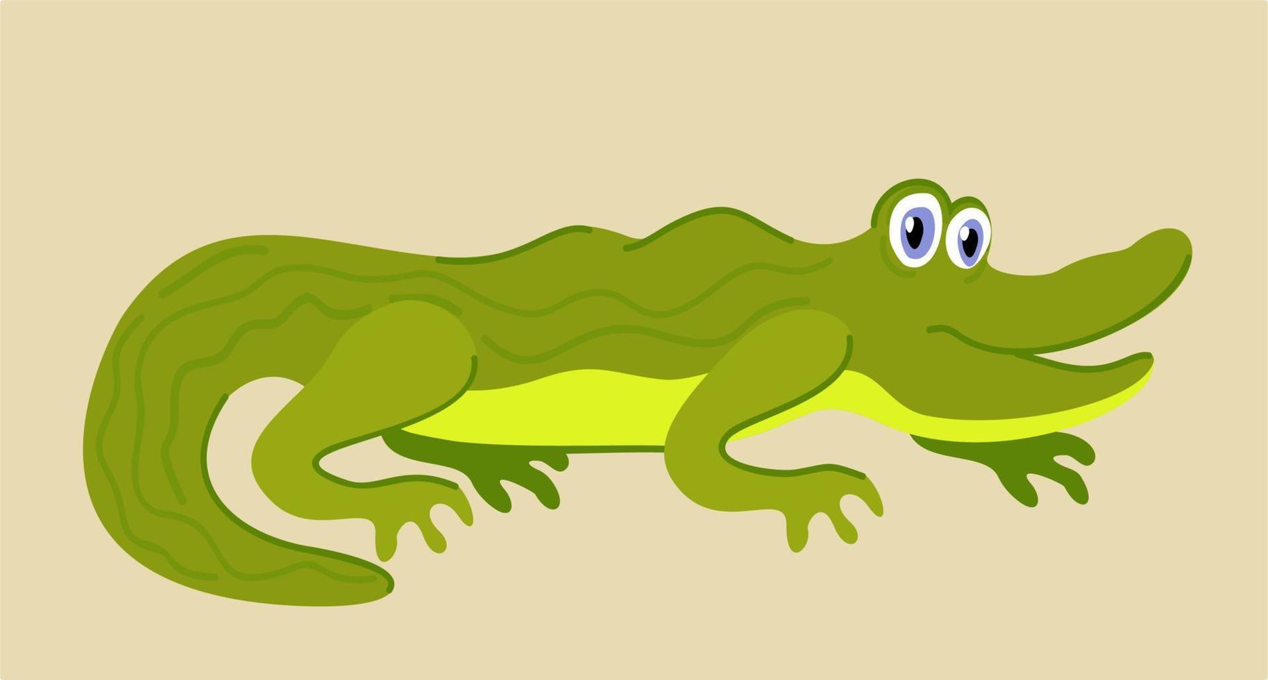 illustration vectorielle isolée de crocodile. personnage de dessin animé mignon. vecteur