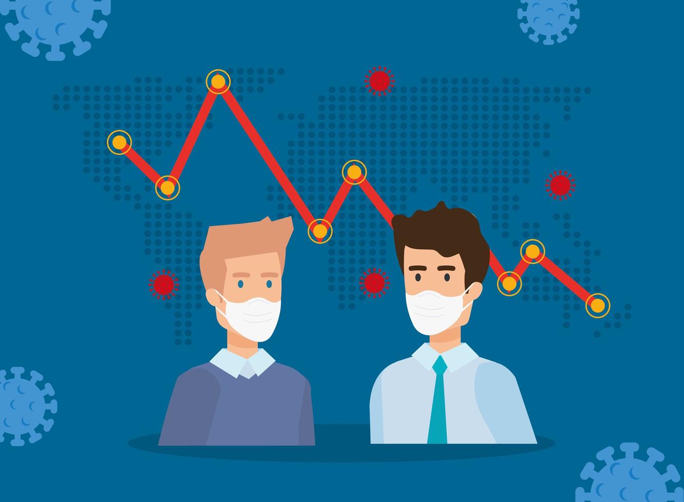 planète terre avec flèches homme d & # 39; affaires et statistiques vecteur