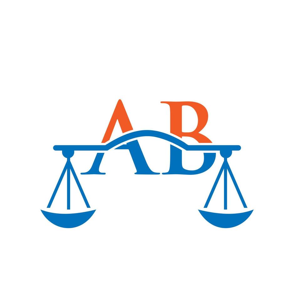 lettre ab création de logo de cabinet d'avocats pour avocat, justice, avocat, juridique, service d'avocat, cabinet d'avocats, échelle, cabinet d'avocats, avocat d'entreprise vecteur