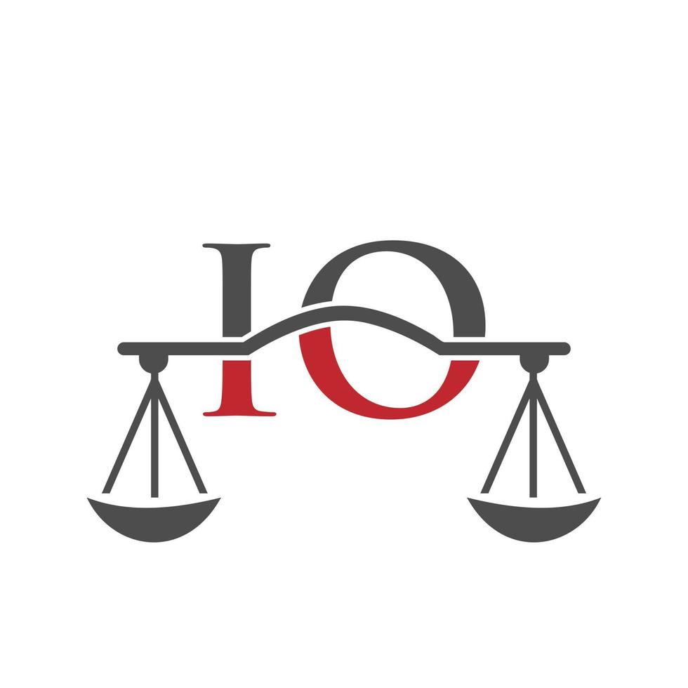 lettre io création de logo de cabinet d'avocats pour avocat, justice, avocat, juridique, service d'avocat, cabinet d'avocats, échelle, cabinet d'avocats, avocat d'entreprise vecteur