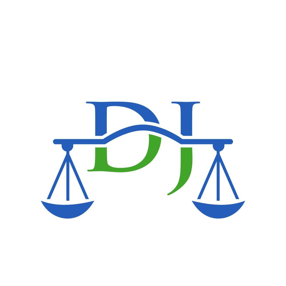 lettre dj création de logo de cabinet d'avocats pour avocat, justice, avocat, juridique, service d'avocat, cabinet d'avocats, échelle, cabinet d'avocats, avocat d'entreprise vecteur