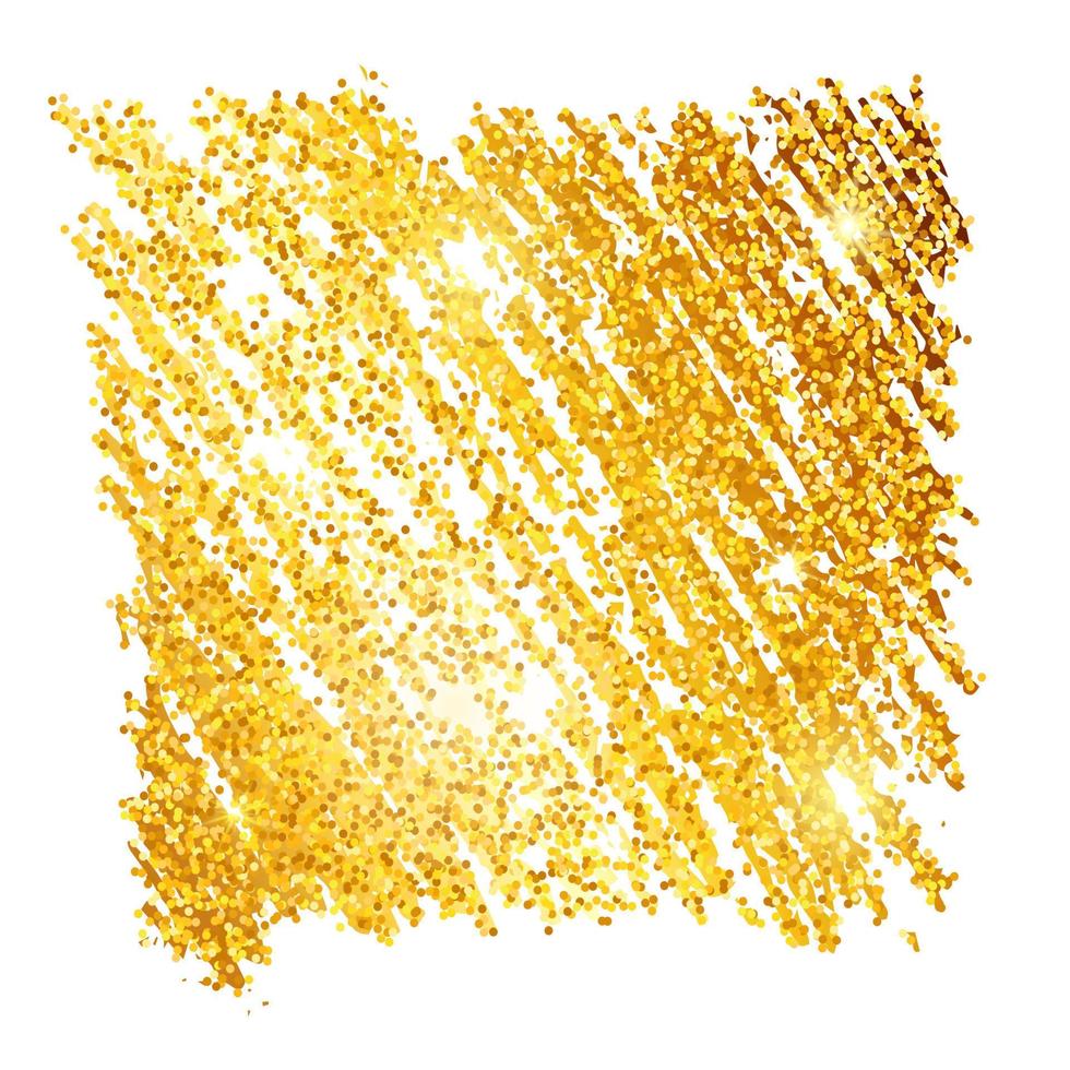 toile de fond scintillante de peinture dorée sur fond blanc. fond avec des étincelles d'or et un effet scintillant. espace vide pour votre texte. illustration vectorielle vecteur