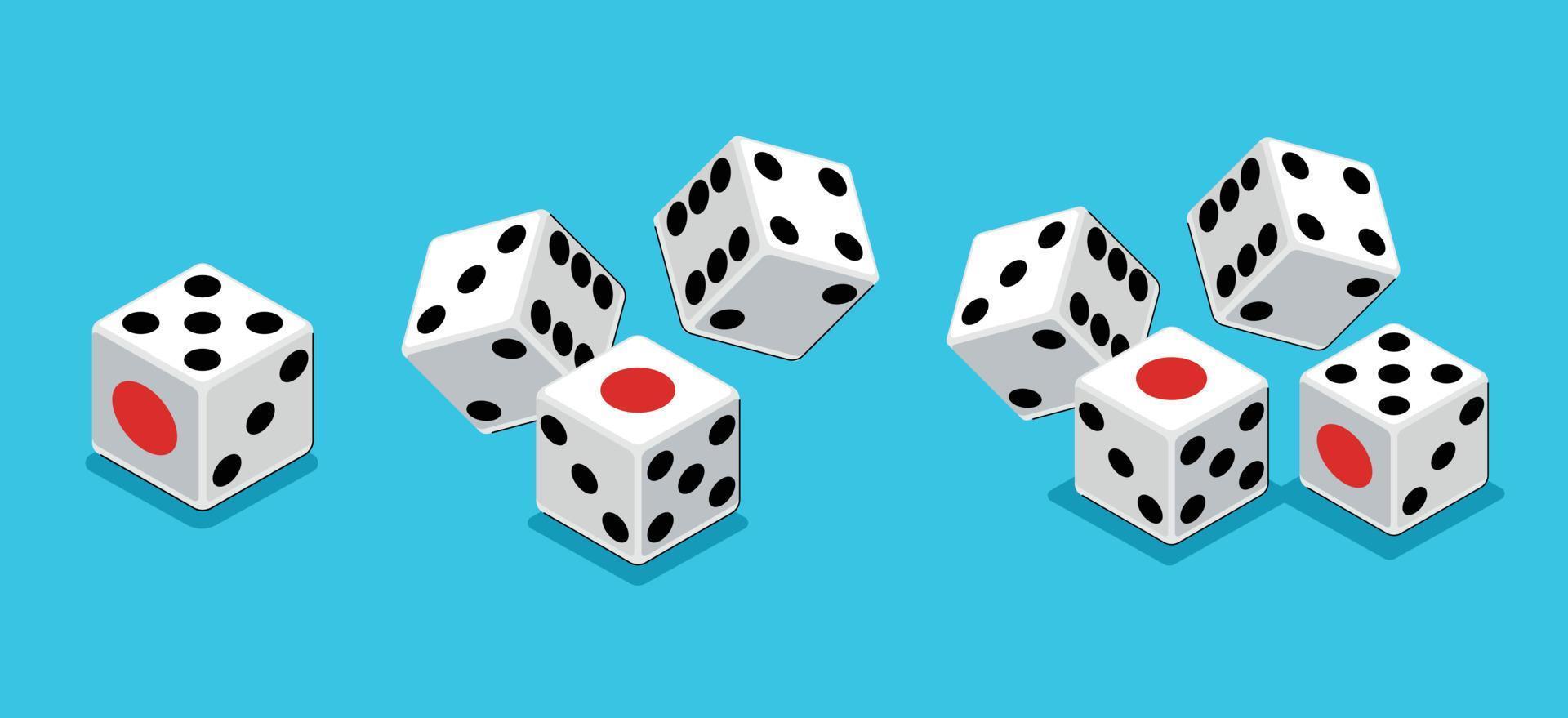 jeu dés casino jeu isolé illustration vectorielle vecteur