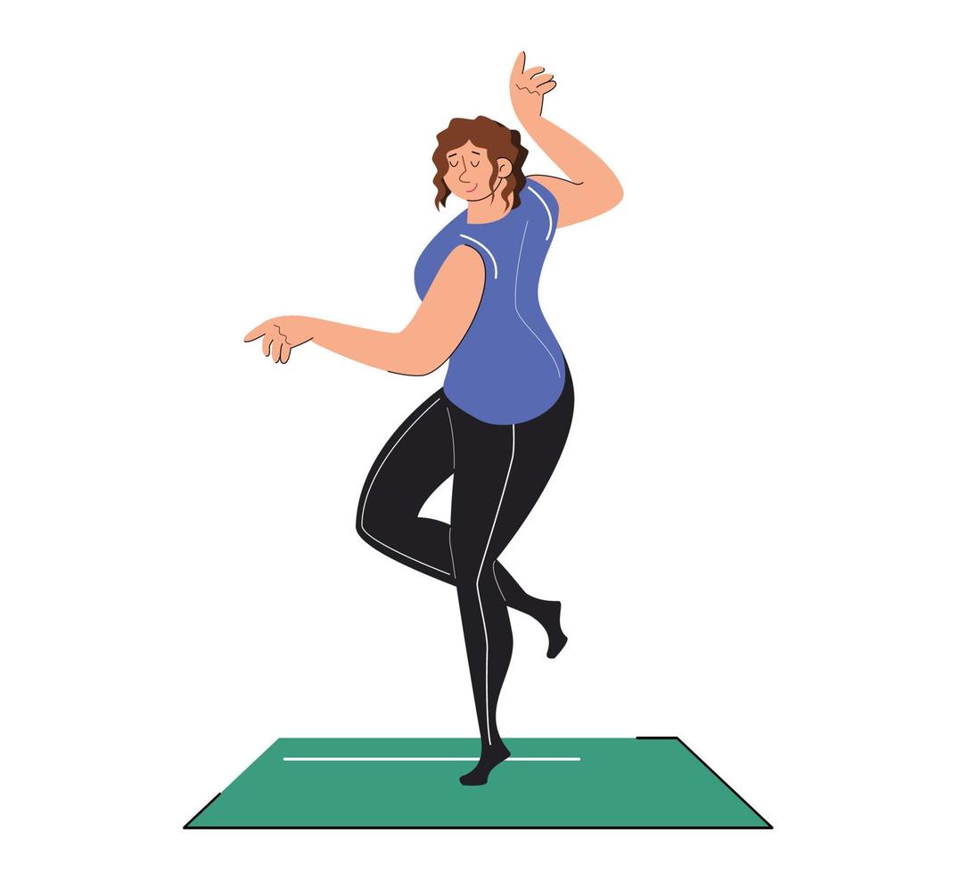 femme en illustration vectorielle de posture de yoga vecteur