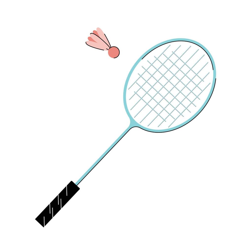 raquette de badminton avec volant isolé illustration vectorielle vecteur