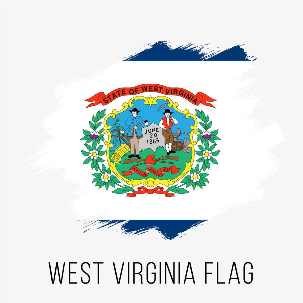 modèle de conception de drapeau vectoriel grunge usa state west virginia