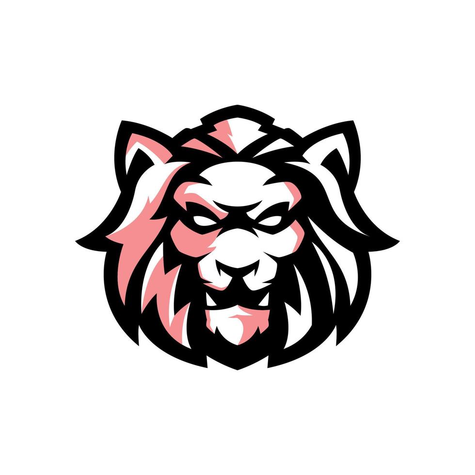 création de logo vectoriel mascotte sportive tête de lion