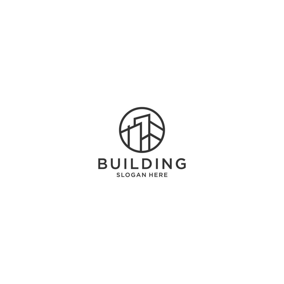 création de logo immobilier. maison et bâtiment vecteur