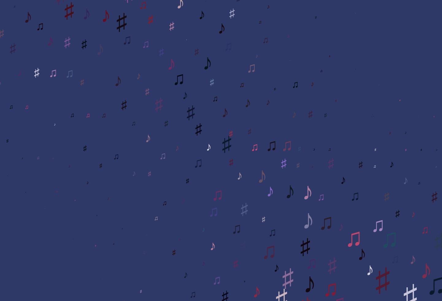 modèle vectoriel bleu clair et rouge avec des symboles musicaux.
