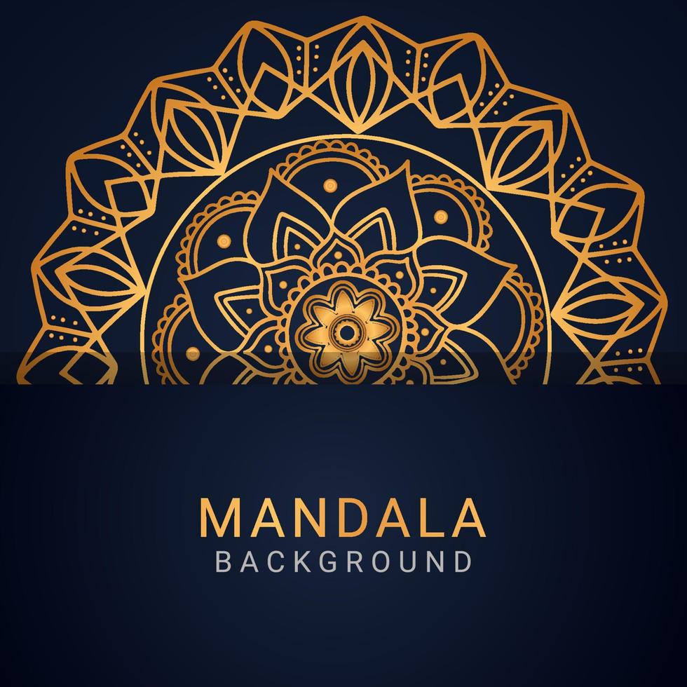 mandala de luxe doré avec un design élégant sur fond noirmandala de luxe doré avec un design élégant sur fond noir vecteur