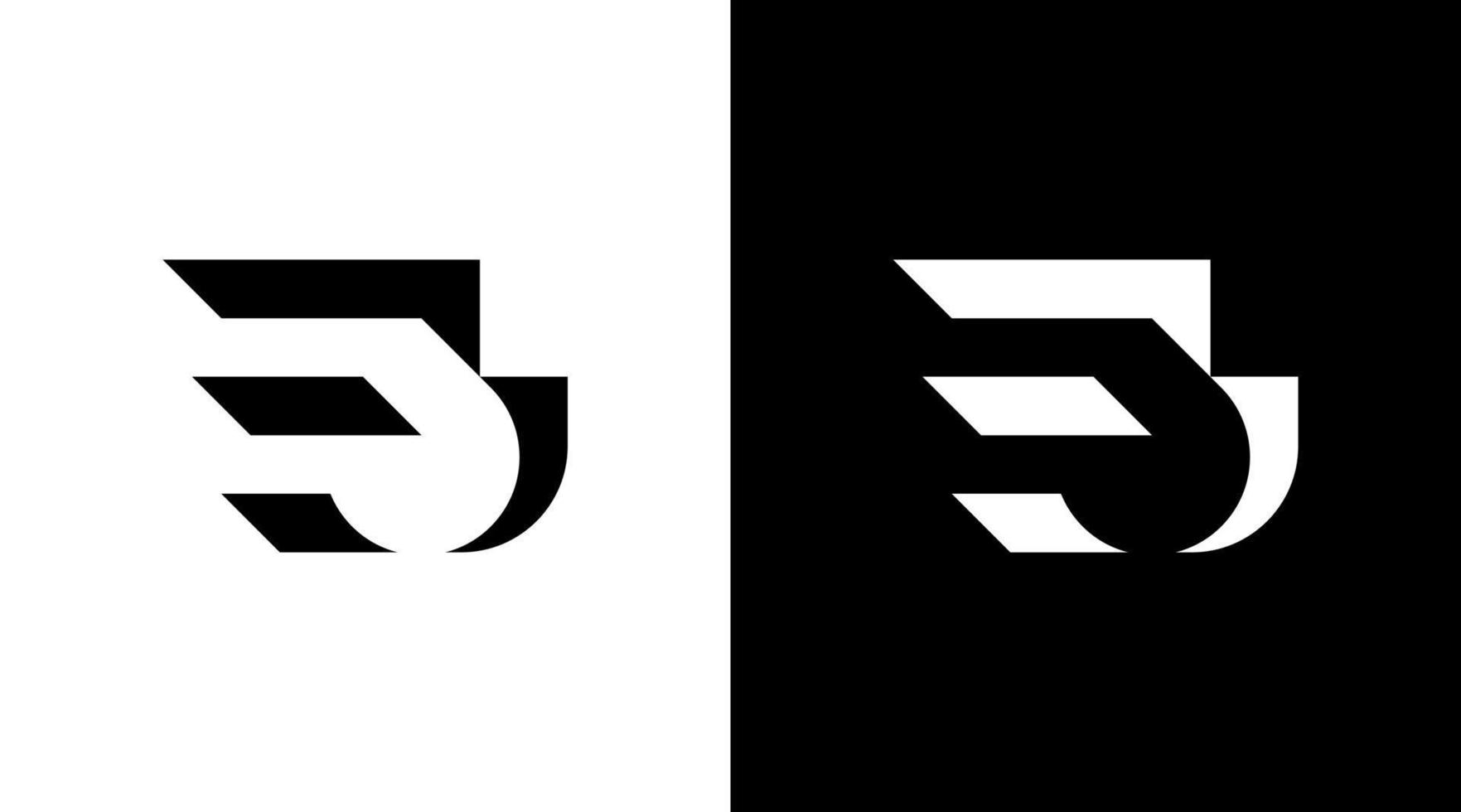 logo d'entreprise monogramme b lettre initiale noir et blanc icône illustration style modèles de conceptions vecteur