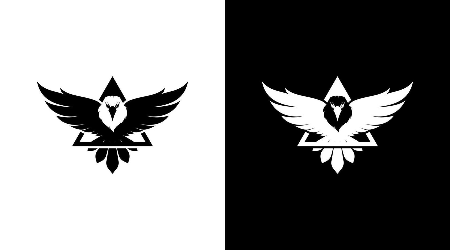 logo d'entreprise monogramme aigle volant icône noir et blanc style d'illustration modèles modèles vecteur