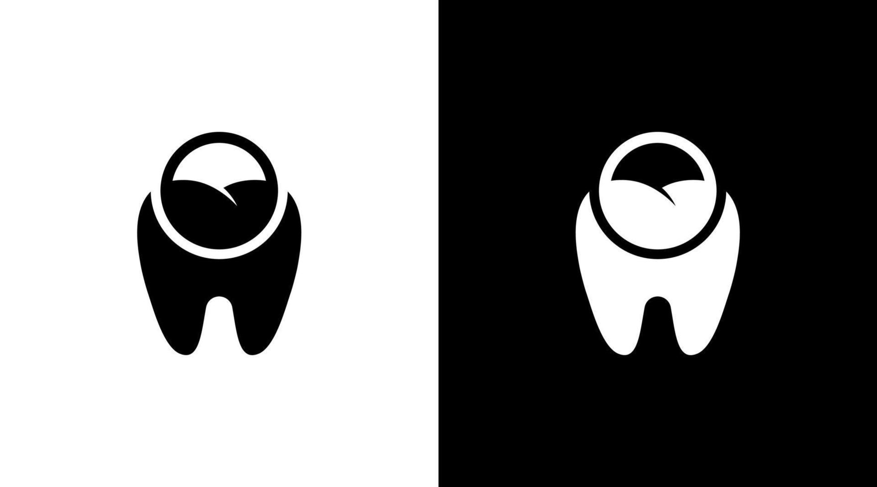 dentiste logo monogramme dentaire médical noir et blanc icône illustration style conceptions modèles vecteur