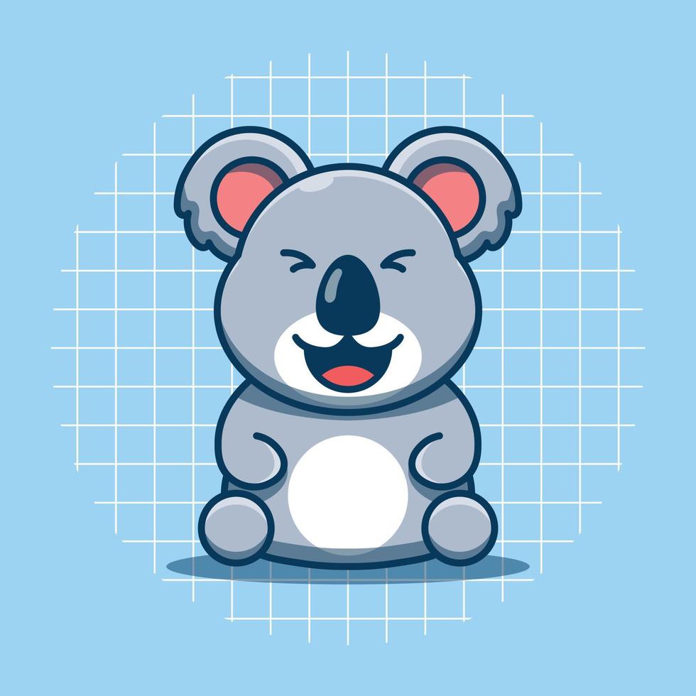 illustration vectorielle de koala mignon riant. style de dessin animé plat. vecteur