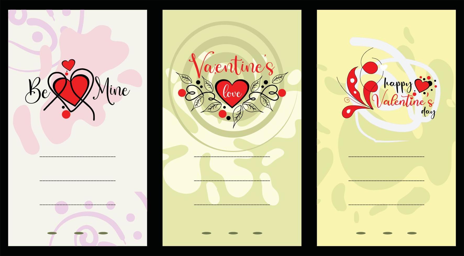 cartes d'invitation. Saint Valentin. invitations d'amour. vecteur